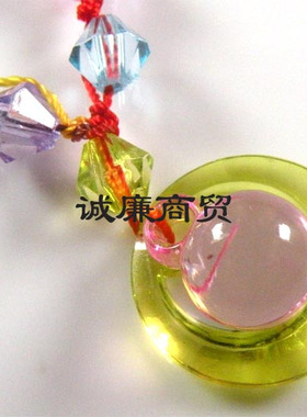 琉璃饰品 浅红球+黄色圆环 jyg93480064