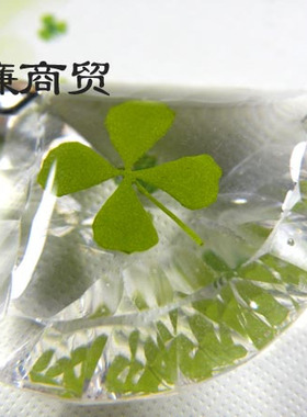 欧罗芭 幸运草系列 扇形 仿锆石吊坠金属项链 OXL069C12