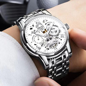 2022新款 正品 瑞士进口全自动机械表男学生潮流防水日历夜光镂空