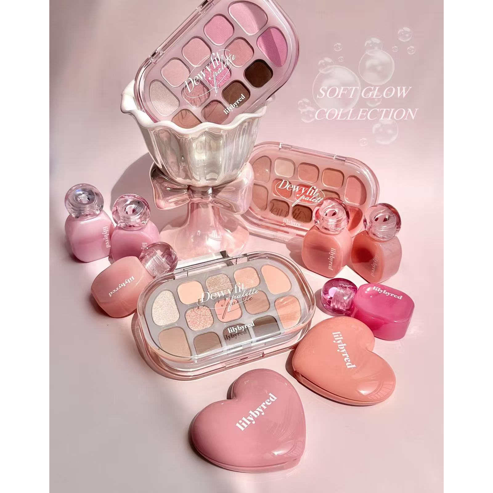 5.1新品~韩国lilybyred新品眼影盘水光唇釉液体腮红爱心企划套装