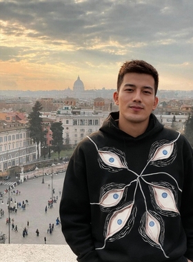 Y2K外套恶魔之眼开衫暗黑拉链卫衣Punk printed zippered jacket