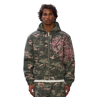 Vintage  Camouflage Set oversized Hoodie pants streetwear