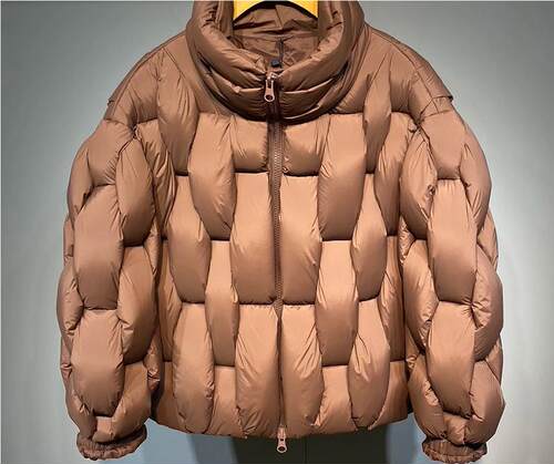 High Collar Warm Coat Man Black Loose Puffer Bubble Jacket