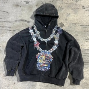 Mens Hip Hop Oversized Hoodie Sweatshirt Rock Streetwear