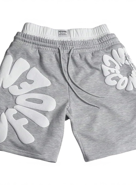 Men's Letter Graphic Track Shorts Y2k  Waist Summer Shorts