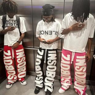 pants men hop letter trousers hip jogging Y2K street women