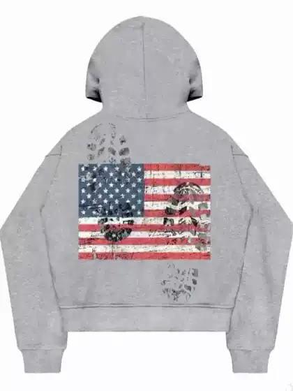 New Pattern-Print Oversized Hooded Sweatshirt