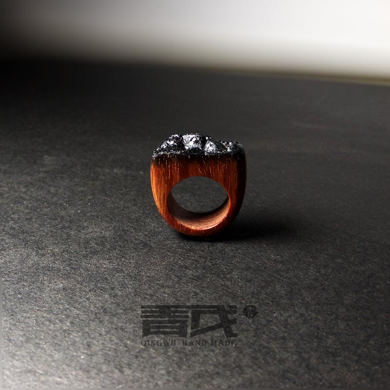 原创个性手工定制首饰品红木戒指