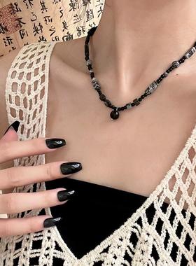 黑云翻墨新中式水墨风串珠项链