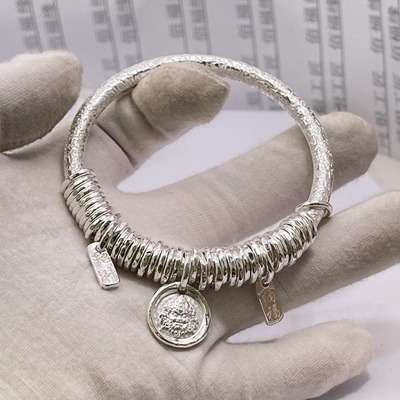 盘缠手镯足银999手工定制