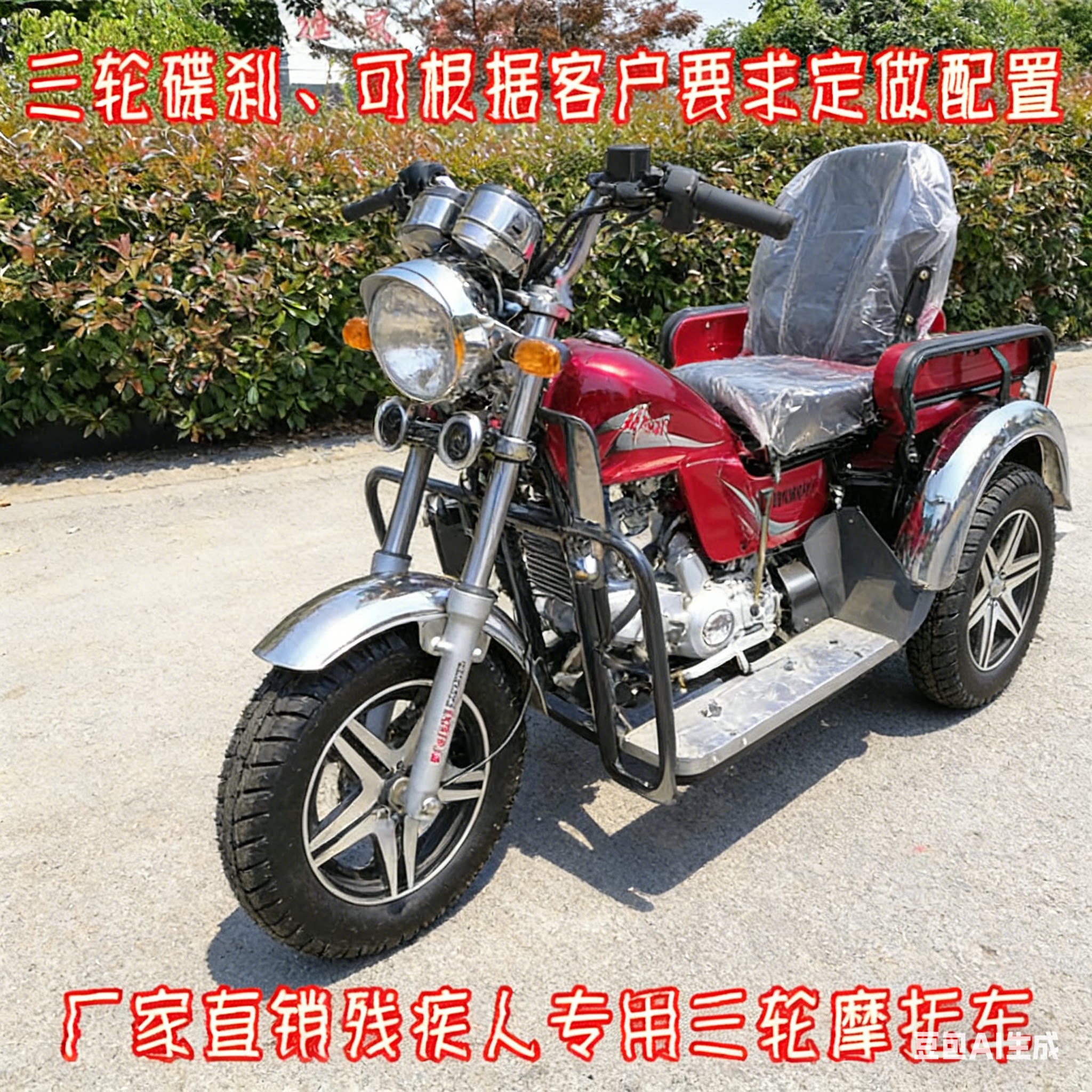 燃汽油全手操作残疾人老年人代步正三轮摩托车出租载货摩托三轮车