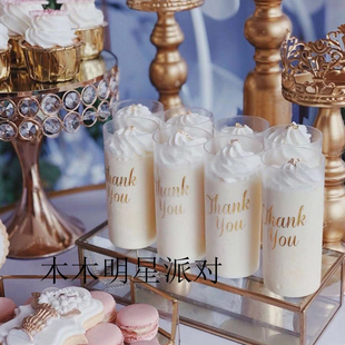 甜品台烫金贴纸英文推推乐蛋糕筒贴纸甜品台装饰贴纸WEDDING谢谢