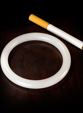 御府天然新疆和田玉白玉籽玉手镯圈口羊脂白玉手镯 内径61.5mm