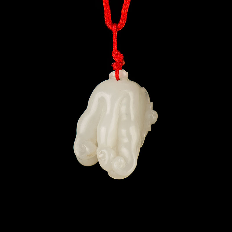 新疆和田玉一级半 白玉籽玉挂件14克佛手籽料天然挂坠吊坠