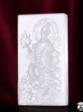 新疆和田玉白玉籽玉 玉牌挂件挂坠吊坠御龙腾霄 86.2克