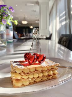 奥小姐的坏品味欧美秋冬显脸瘦长款樱桃车厘子通透耳环耳坠耳饰