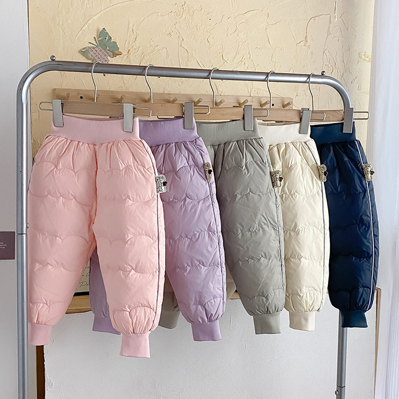 反季儿童宝宝白鸭绒丝防寒羽丝裤女童25新款婴儿冬装男童加厚保暖,童装/婴儿装/亲子装,裤子,淘宝优惠券,粉丝福利购,淘宝优惠卷