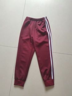 北大附中新馨学校北外附校原版校服裤子酒红两白杠春秋冬款