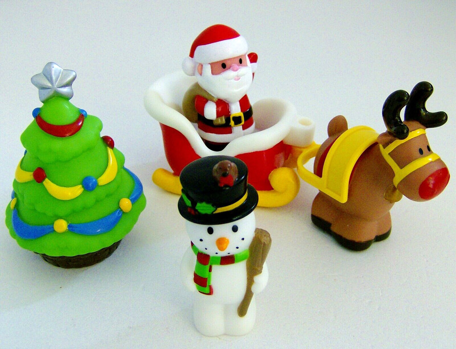 外贸英国大牌儿童过家家玩具圣诞节场景圣诞老人雪橇车游戏摆件