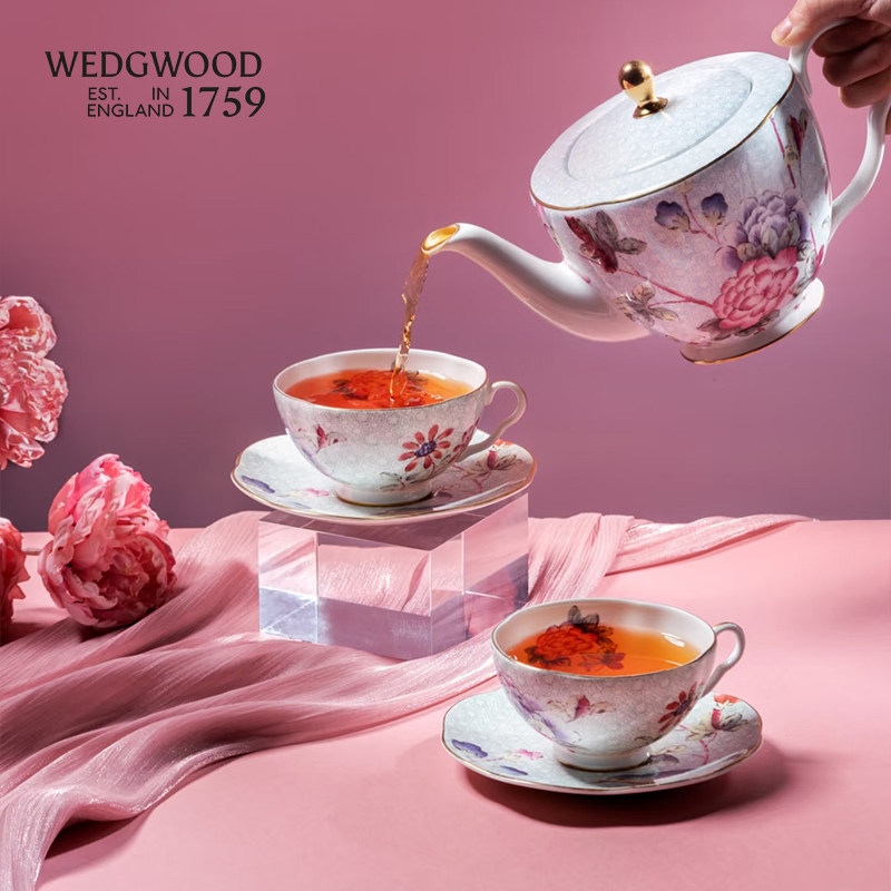 WEDGWOOD威基伍德杜鹃杯碟骨瓷茶杯下午茶杯碟欧式咖啡杯茶具礼盒