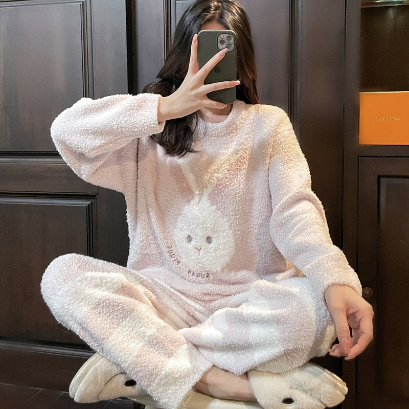 睡衣日系女冬季软绵可爱兔子