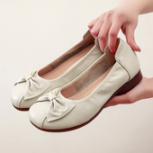 宽脚不累舒适小码 皮鞋 子中老年单鞋 真皮牛筋软底女鞋 女款 妈妈鞋