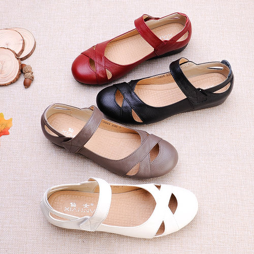 妈妈凉鞋舒适女夏软底大码中年