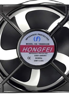 全新 HONGFEI HA-18060H22B AC220V-240V 55W 0.30A散热风扇20060