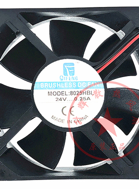全新QIFEN6 8025HBL 24V 0.25A 8cm/厘米 电源机箱功放机散热风扇