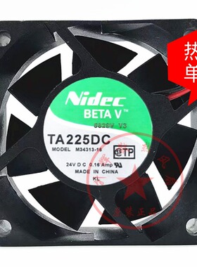 全新Nidec TA225DC M34313-16 24V 0.16A 6CM 6025变频器散热风扇