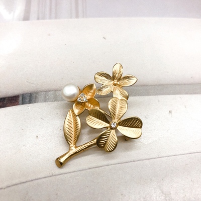 外贸饰品珍珠玻璃亮钻夸张时尚个性气质新款冷淡风 胸针H-535-10