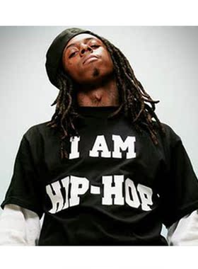 Lil Wayne i am hip hop短袖嘻哈T恤男女ins街头说唱饶舌黑色潮t