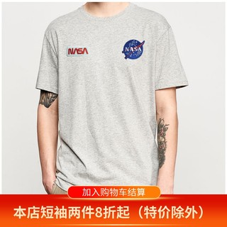 nasa t恤联名刺绣标短袖航空航天飞船徽章衣服圆领男女短袖t恤