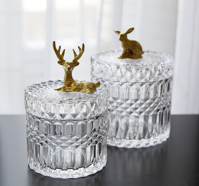 北欧轻奢家居装饰糖果玻璃储物罐