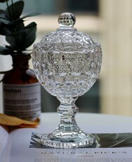 Сахарница glass city土耳其风格无铅玻璃高脚糖果罐方糖罐下午茶肉桂香薰罐