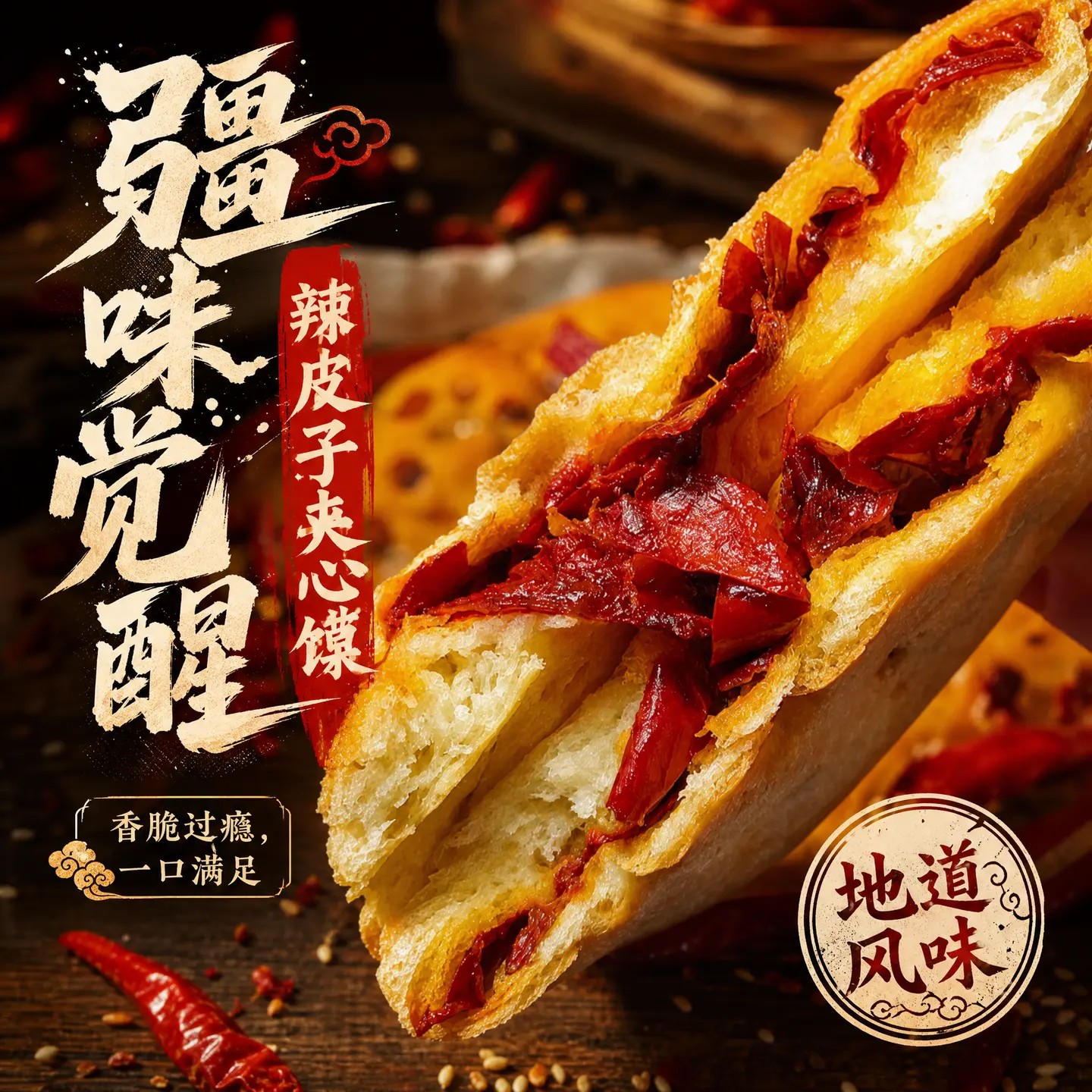 新疆特产龙跃天山夹心馕饼辣皮子玫瑰花酱心烤制风味休闲点心零食