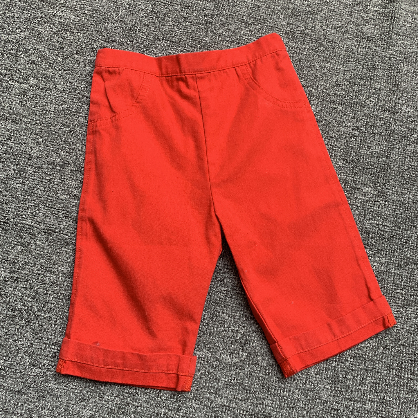 0-3个月  外贸原单初生婴儿男女小宝宝梭织棉红色薄休闲裤长裤子