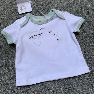 0-9个月 法国NATALYS原单新生儿初生婴幼儿小宝宝纯棉短袖T恤上衣