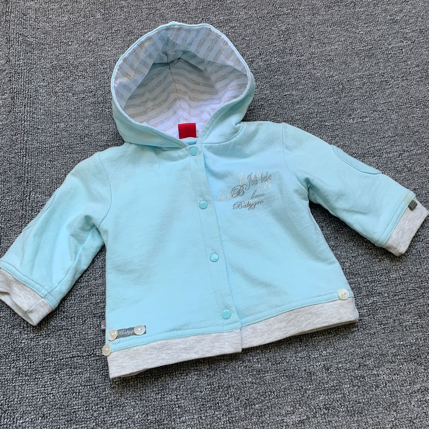 瑕*疵 0-3个月 法单纯原新生初生婴儿女宝宝双层连帽外套