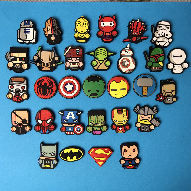 10个包邮卡通软胶q版冰箱贴钢铁侠蜘蛛侠美队星球大战白超人磁贴