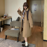 【新品现货】拼色连帽英伦风风衣外套973-P155K218，女装风衣，浙宝251