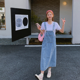现货2023夏款背带牛仔连衣裙学生女937-P85K138，女装连衣裙，浙宝251