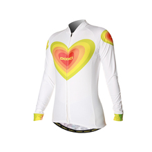 CYARO彩虹爱心骑行服长袖上衣套装速干长裤短裤春夏季女短袖白色