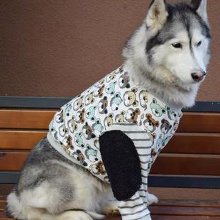大狗卡通护肘半身衣家居服哈士奇金毛拉布拉多阿拉斯加古牧狗衣服