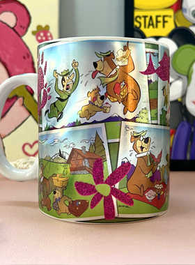 【现货】美国电影瑜伽熊YOGI BEAR可爱卡通电镀咖啡杯水杯子周边