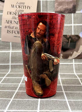 美剧行尸走肉 walking dead红色玻璃杯水杯子周边礼物啤酒冷饮杯