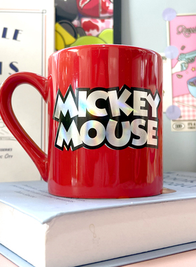 可爱简约米老鼠米奇Mickey Mouse红色陶瓷杯马克杯咖啡杯子