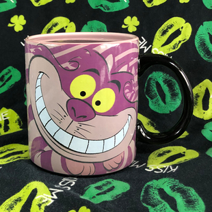 外贸原单爱丽丝梦游仙境妙妙猫柴郡猫玫红变色杯陶瓷水杯礼物周边