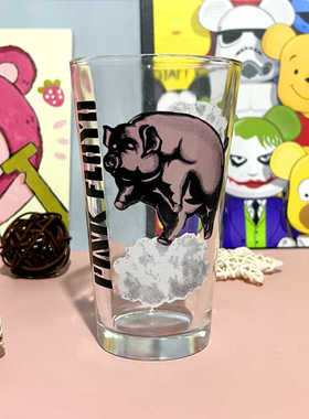 外贸出口特价pink flody玻璃水杯周边大容量啤酒杯奶茶杯摆摊夜市