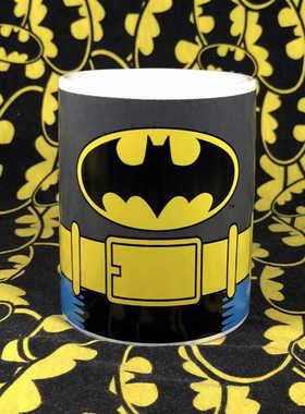 外单 DC正义联盟蝙蝠侠动漫英雄老爷BATMAN黑色陶瓷马克杯水杯子